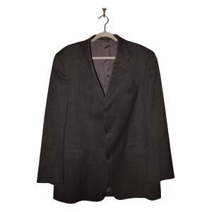 HART‎ SCHAFFNER MARX $595 Charcoal Gray 3 Button Wool Blazer Men's 43L